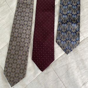 Lot of 3 Neck Ties Pronto Uomo, Campia Moda, Siena Colezioni Old Money Preppy